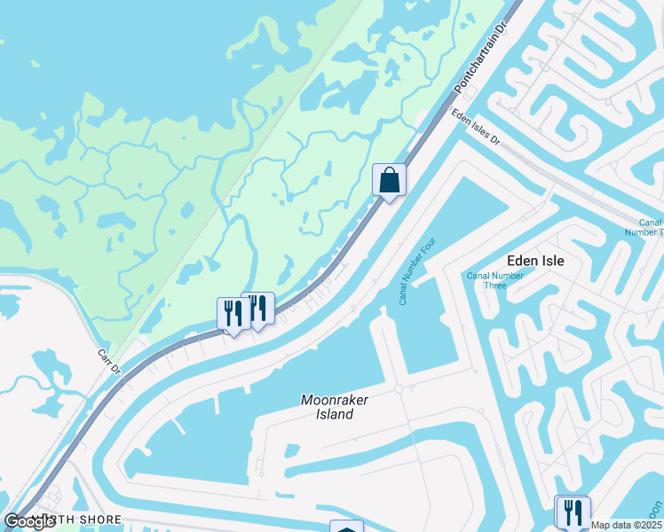 map of restaurants, bars, coffee shops, grocery stores, and more near 4706 Pontchartrain Drive in Slidell