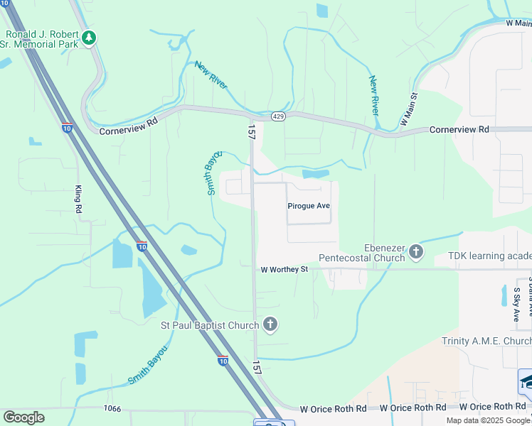 map of restaurants, bars, coffee shops, grocery stores, and more near 11098 Boudreaux Road in Gonzales