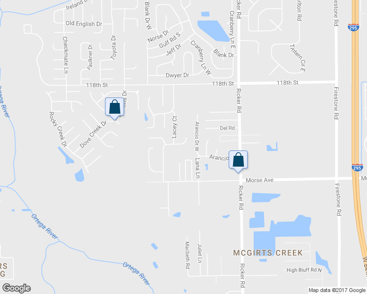 map of restaurants, bars, coffee shops, grocery stores, and more near 7866 Georgia Jack Drive North in Jacksonville