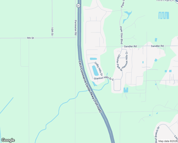 map of restaurants, bars, coffee shops, grocery stores, and more near 10743 Stanton Hills Drive East in Jacksonville