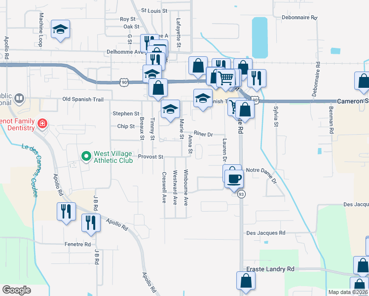 map of restaurants, bars, coffee shops, grocery stores, and more near 562-598 Provost St in Scott