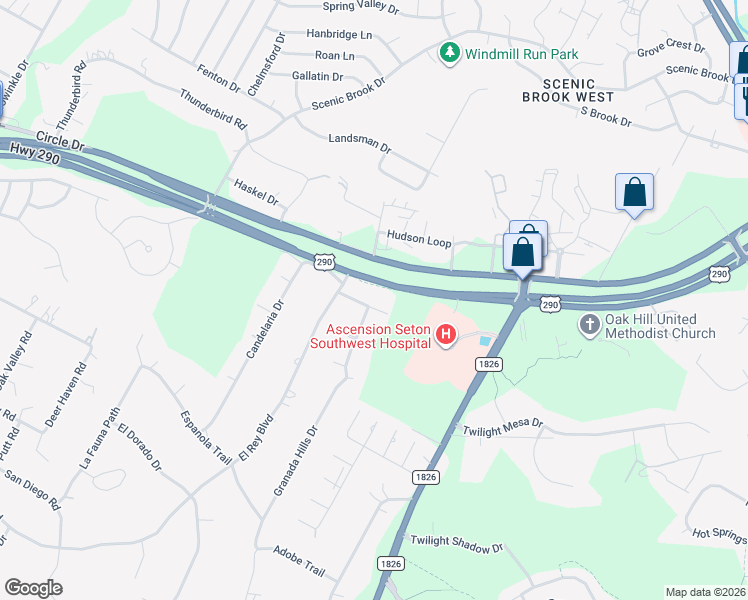 map of restaurants, bars, coffee shops, grocery stores, and more near 8401 La Tosca Drive in Austin