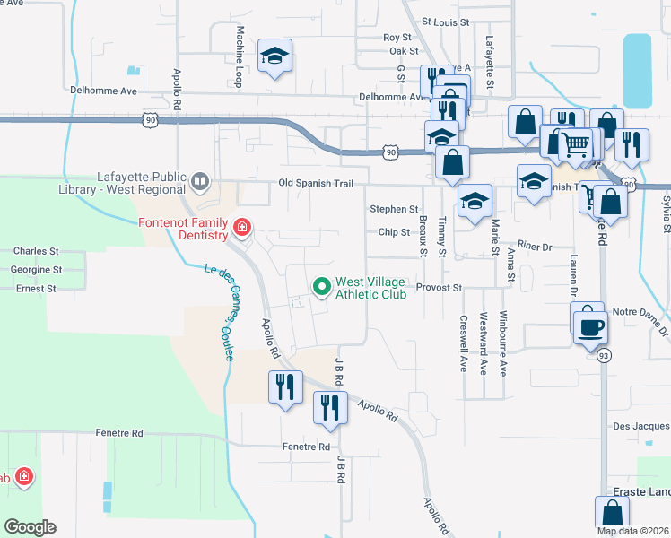 map of restaurants, bars, coffee shops, grocery stores, and more near 1 Provost Street in Scott