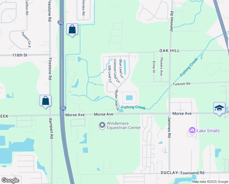 map of restaurants, bars, coffee shops, grocery stores, and more near 6670 Gentle Oaks Drive in Jacksonville