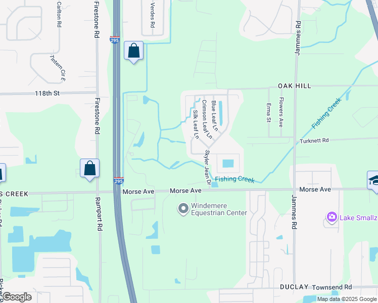 map of restaurants, bars, coffee shops, grocery stores, and more near 6772 Gentle Oaks Drive in Jacksonville