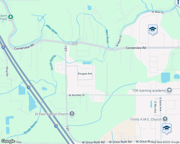 map of restaurants, bars, coffee shops, grocery stores, and more near 11156 North Bayou View Drive in Gonzales