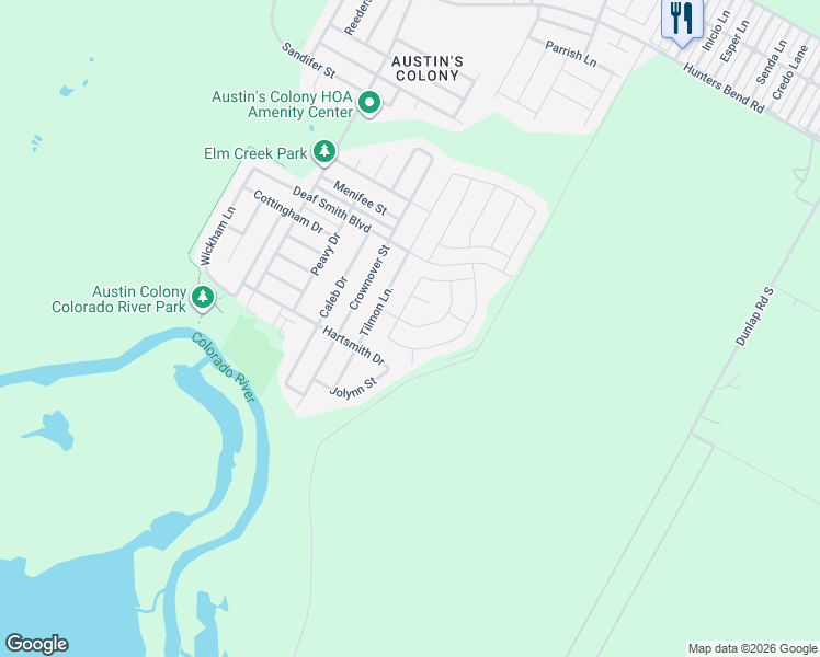 map of restaurants, bars, coffee shops, grocery stores, and more near 14912 Custis Lane in Austin