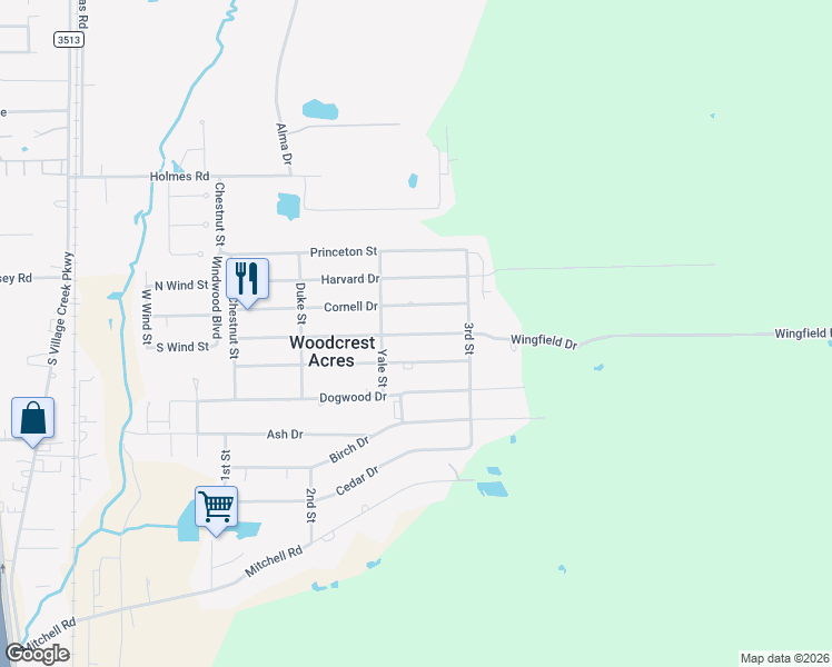 map of restaurants, bars, coffee shops, grocery stores, and more near 8891 Wingfield Drive in Lumberton