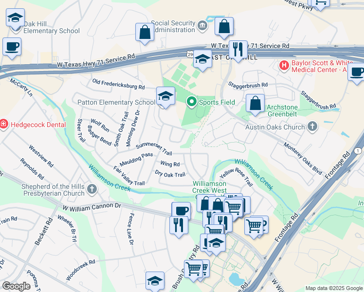 map of restaurants, bars, coffee shops, grocery stores, and more near 4907 Cana Cove in Austin