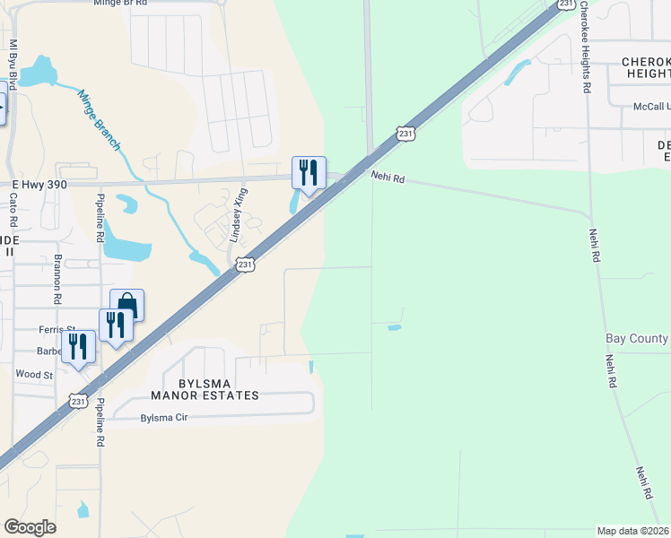 map of restaurants, bars, coffee shops, grocery stores, and more near 4419 College Station Road in Panama City