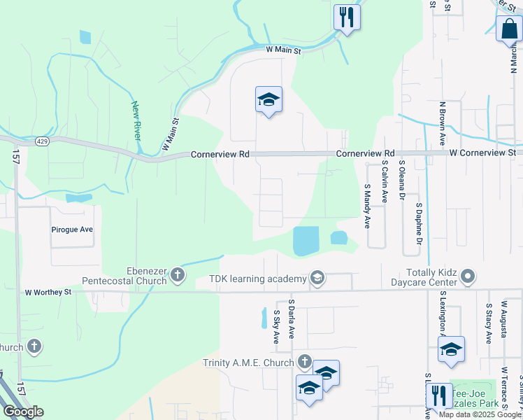 map of restaurants, bars, coffee shops, grocery stores, and more near 39475 Cornerview Rd in Gonzales