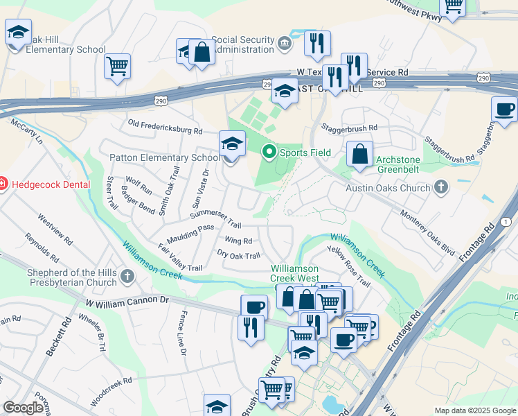 map of restaurants, bars, coffee shops, grocery stores, and more near 4907 Cana Cove in Austin