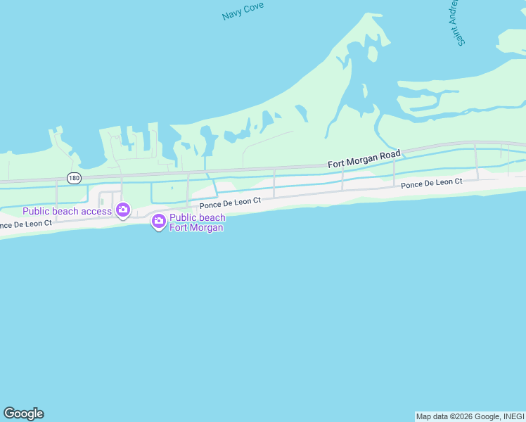 map of restaurants, bars, coffee shops, grocery stores, and more near 3056 Ponce De Leon Court in Gulf Shores
