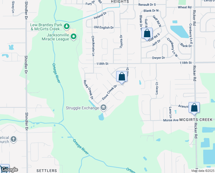map of restaurants, bars, coffee shops, grocery stores, and more near 8221 Hot Springs Drive North in Jacksonville