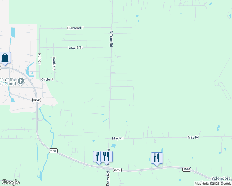 map of restaurants, bars, coffee shops, grocery stores, and more near 27431 Sundown Street in Splendora