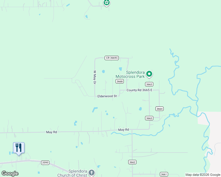 map of restaurants, bars, coffee shops, grocery stores, and more near 120 CR-3669 A in Splendora