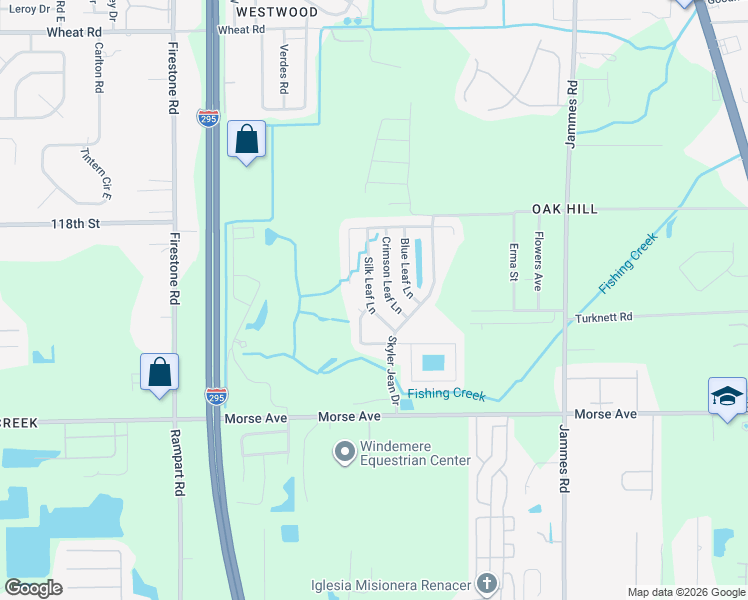map of restaurants, bars, coffee shops, grocery stores, and more near 6487 Silk Leaf Lane in Jacksonville