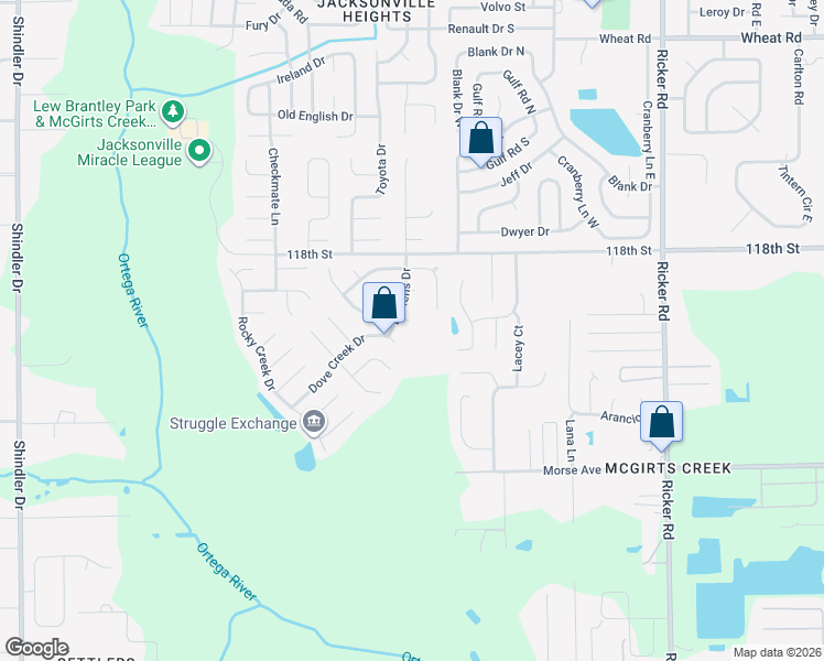 map of restaurants, bars, coffee shops, grocery stores, and more near 8051 Sierra Court in Jacksonville