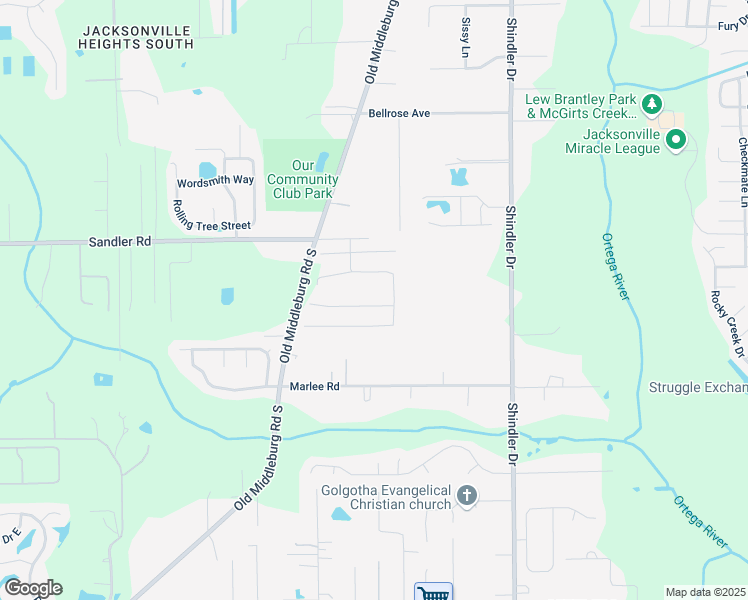 map of restaurants, bars, coffee shops, grocery stores, and more near 9025 Mendocino Court in Jacksonville