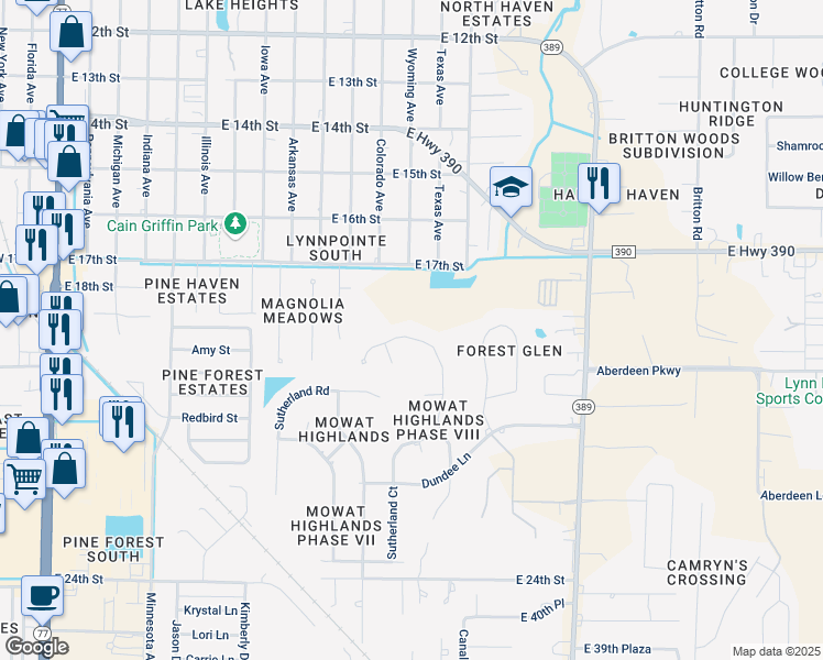 map of restaurants, bars, coffee shops, grocery stores, and more near 1511 Inverness Road in Lynn Haven