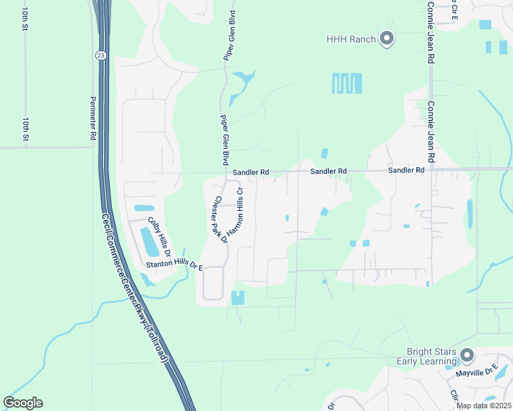 map of restaurants, bars, coffee shops, grocery stores, and more near 10440 Sandler Road in Jacksonville