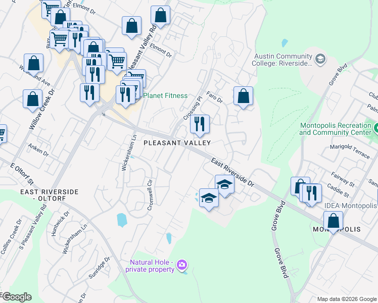 map of restaurants, bars, coffee shops, grocery stores, and more near 2001 Kenneth Avenue in Austin
