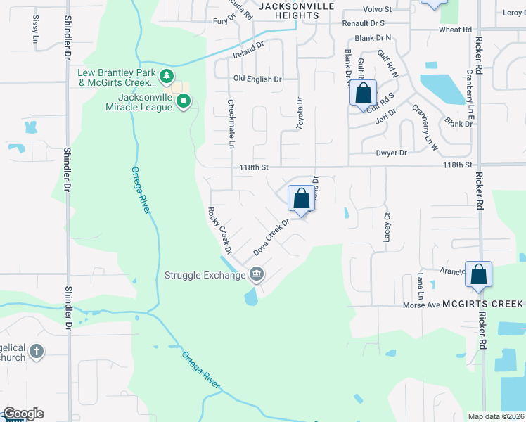 map of restaurants, bars, coffee shops, grocery stores, and more near 8235 Sawmill Creek Drive in Jacksonville