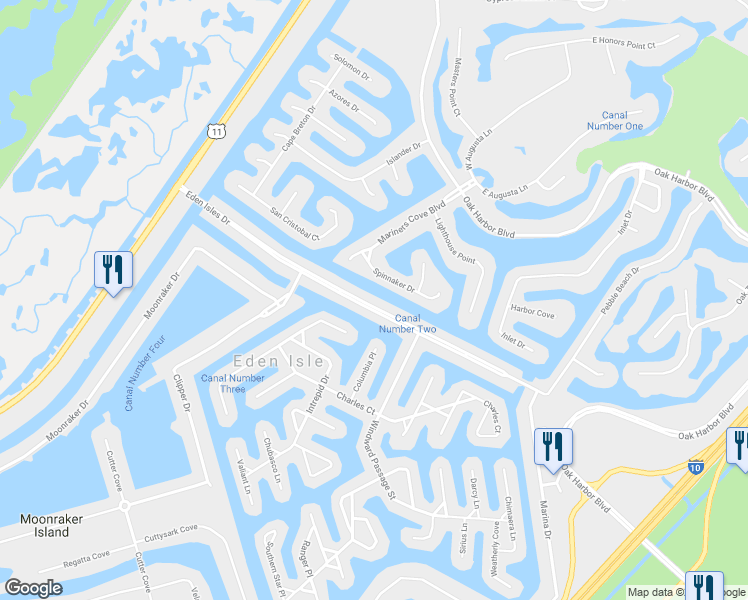 map of restaurants, bars, coffee shops, grocery stores, and more near 316 Eden Isles Drive in Slidell