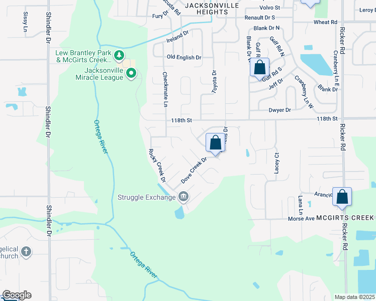 map of restaurants, bars, coffee shops, grocery stores, and more near 8235 Sawmill Creek Drive in Jacksonville