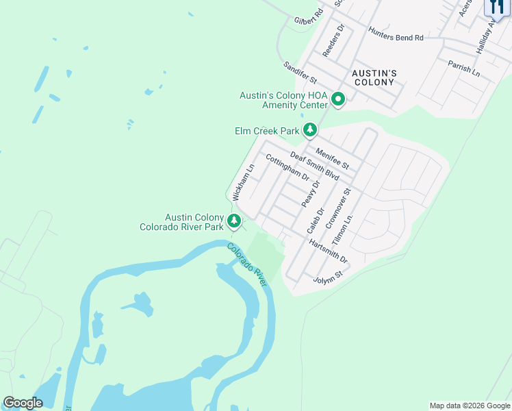 map of restaurants, bars, coffee shops, grocery stores, and more near 3103 Barksdale Drive in Austin