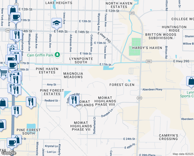 map of restaurants, bars, coffee shops, grocery stores, and more near 1511 Inverness Road in Lynn Haven