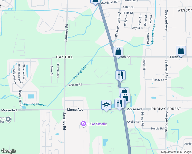 map of restaurants, bars, coffee shops, grocery stores, and more near 6099 Maggies Circle in Jacksonville