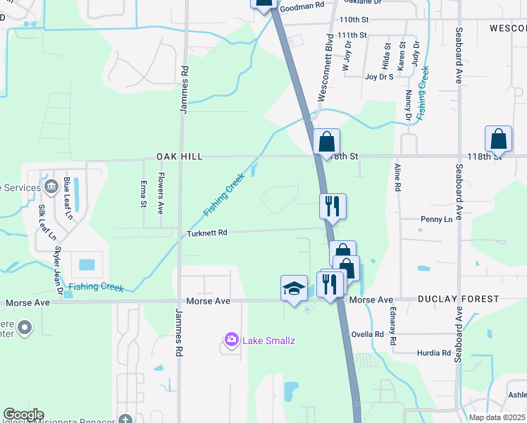 map of restaurants, bars, coffee shops, grocery stores, and more near 6099 Maggies Circle in Jacksonville