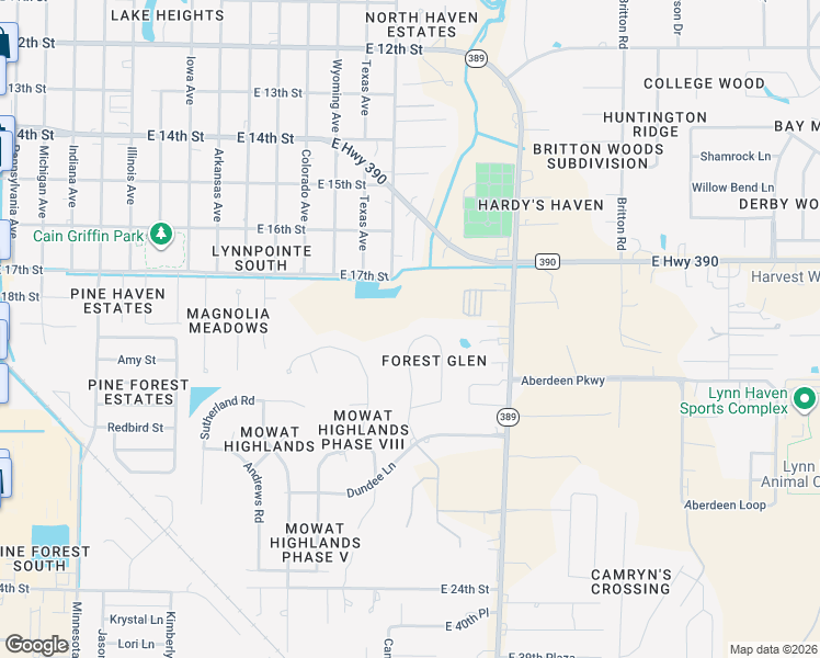 map of restaurants, bars, coffee shops, grocery stores, and more near 1430 Thurso Road in Lynn Haven
