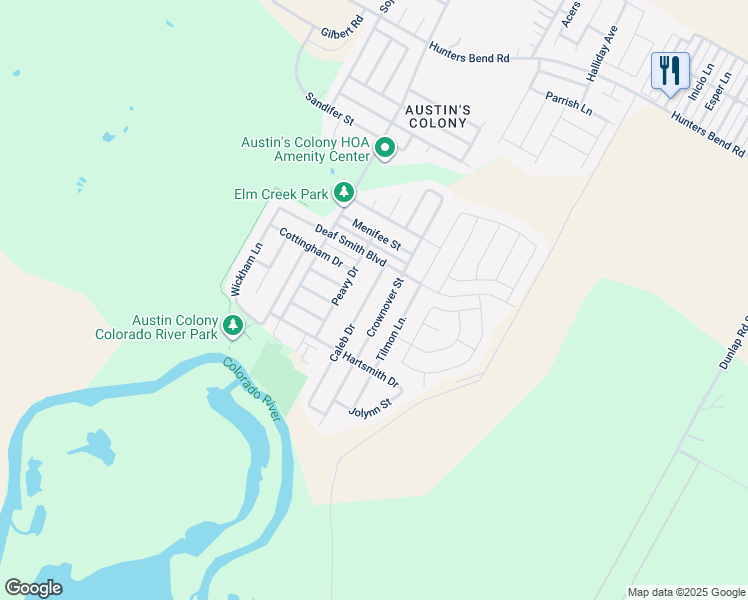 map of restaurants, bars, coffee shops, grocery stores, and more near 3307 Caleb Drive in Austin