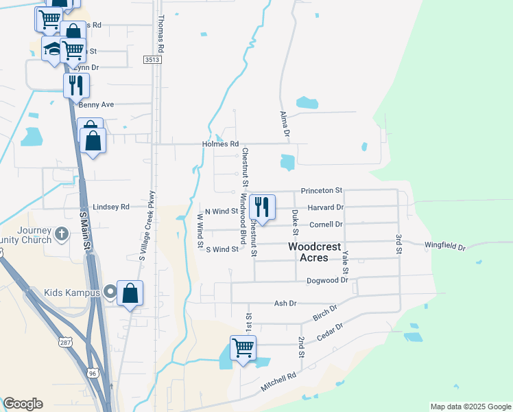 map of restaurants, bars, coffee shops, grocery stores, and more near 8415 Harvard Drive in Lumberton