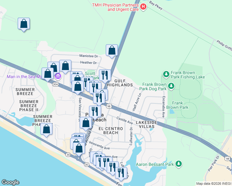 map of restaurants, bars, coffee shops, grocery stores, and more near 112 Henry Ave in Panama City