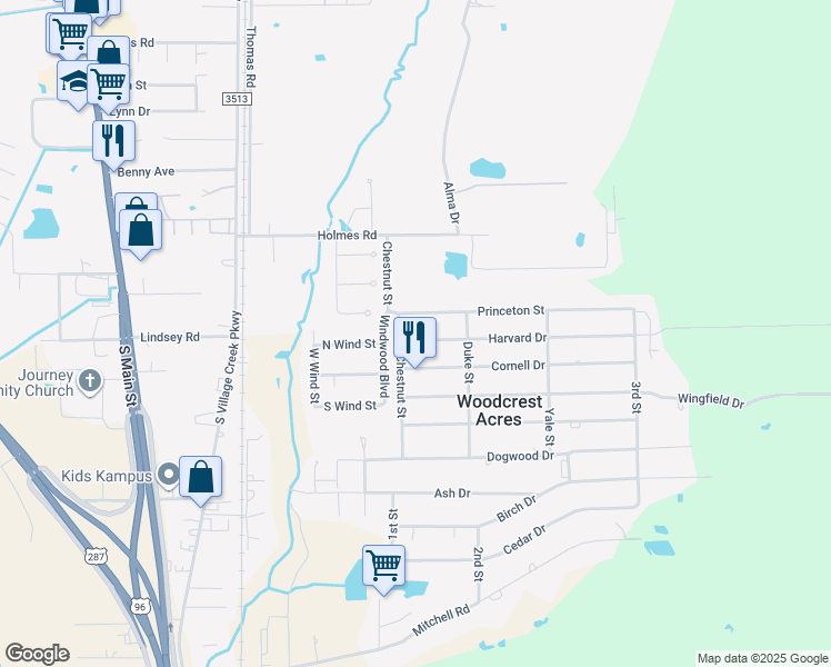 map of restaurants, bars, coffee shops, grocery stores, and more near 8415 Harvard Drive in Lumberton