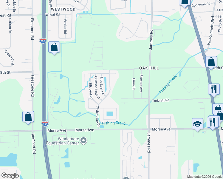map of restaurants, bars, coffee shops, grocery stores, and more near 6497 Skyler Jean Drive in Jacksonville