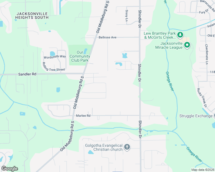 map of restaurants, bars, coffee shops, grocery stores, and more near 9184 Bighorn Trail in Jacksonville