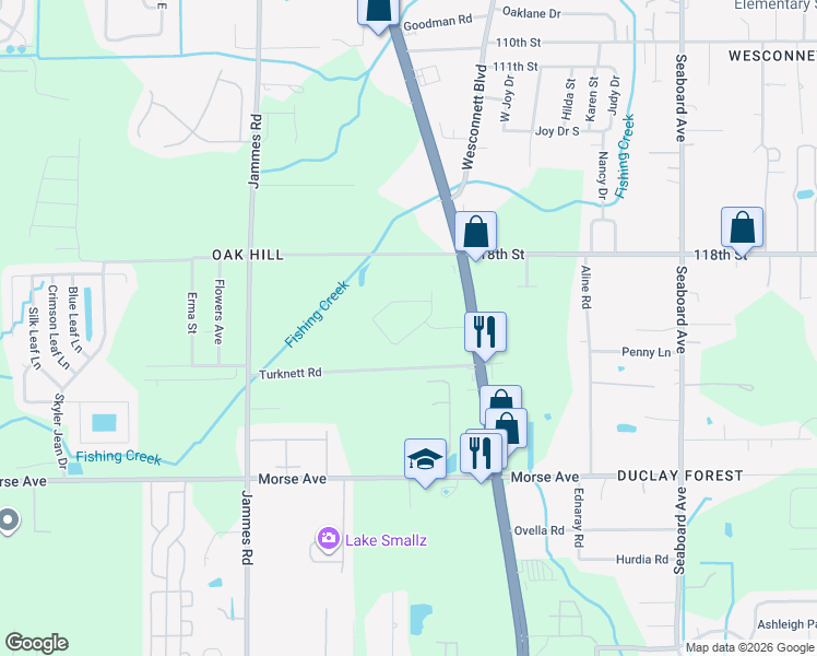 map of restaurants, bars, coffee shops, grocery stores, and more near 6111 Maggies Circle in Jacksonville