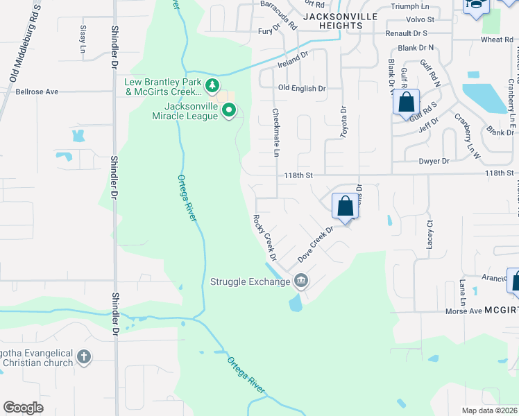 map of restaurants, bars, coffee shops, grocery stores, and more near 6641 Ivory Crest Way in Jacksonville