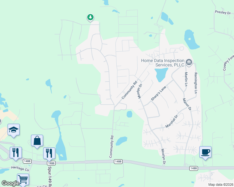 map of restaurants, bars, coffee shops, grocery stores, and more near 40612 Damuth Drive in Magnolia