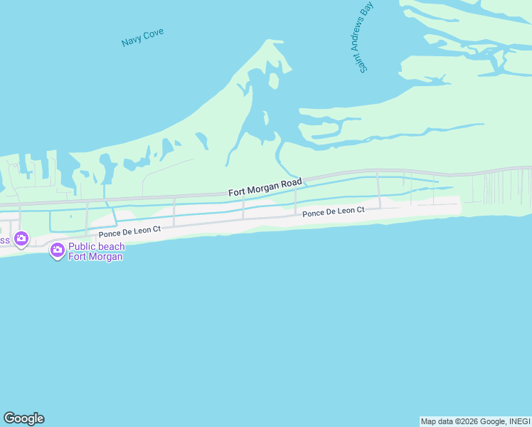 map of restaurants, bars, coffee shops, grocery stores, and more near 3388-3410 Ponce De Leon Ct in Gulf Shores
