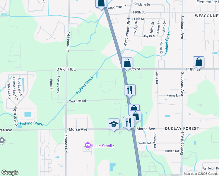 map of restaurants, bars, coffee shops, grocery stores, and more near 6106 Maggies Circle in Jacksonville