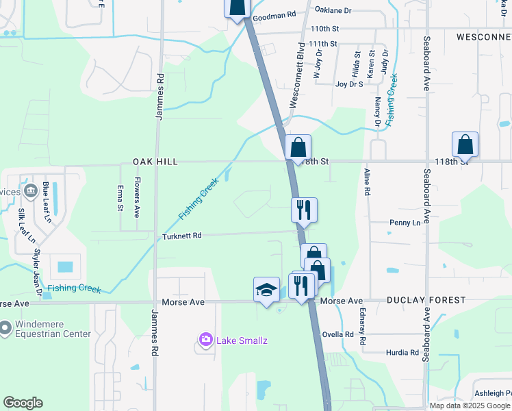 map of restaurants, bars, coffee shops, grocery stores, and more near 6111 Maggies Circle in Jacksonville