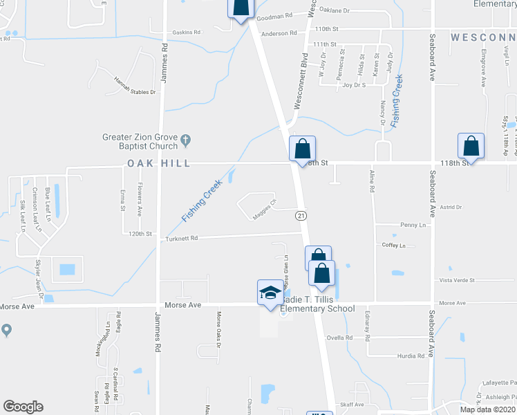 map of restaurants, bars, coffee shops, grocery stores, and more near 6111 Maggies Circle in Jacksonville