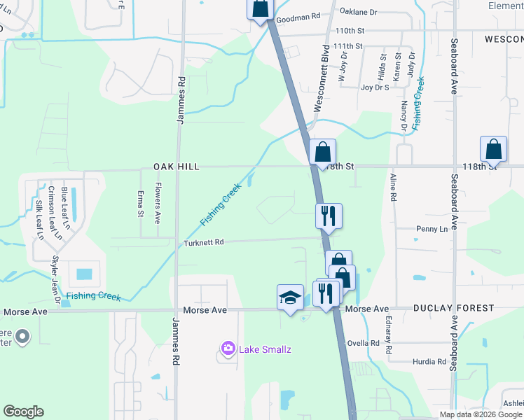 map of restaurants, bars, coffee shops, grocery stores, and more near 6099 Maggies Circle in Jacksonville