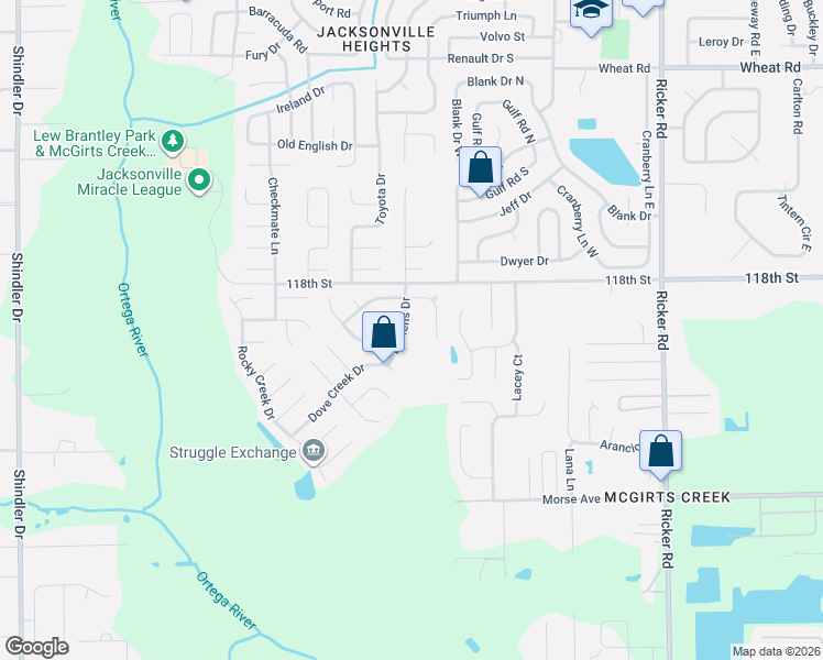 map of restaurants, bars, coffee shops, grocery stores, and more near 8051 Sierra Court in Jacksonville