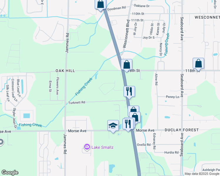 map of restaurants, bars, coffee shops, grocery stores, and more near 6111 Maggies Circle in Jacksonville